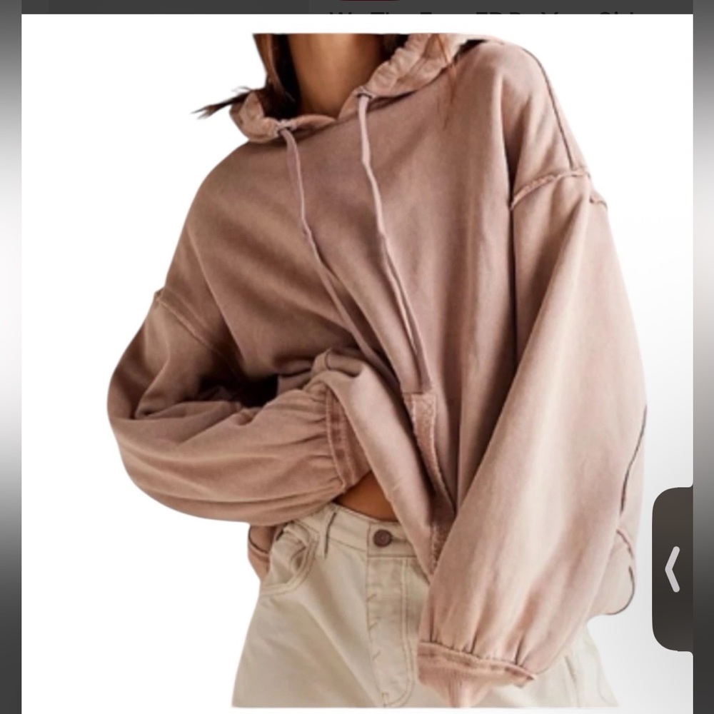 FREE PEOPLE WE THE FREE BY YOUR SIDE LINED PULLOVER *flaw*